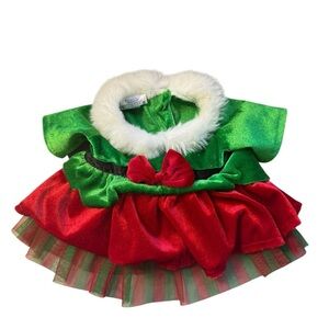Build-A-Bear Workshop Holiday Christmas Dress Outfit Red & Green